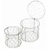 Image de Lot de 2 Paniers métal ronds gris 13cm et 11cm FETE-80704