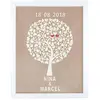 Image de Grand Cadre Arbre bois avec Coeurs en bois blanc, 64 x 82 cm C-80772