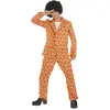 Image de Costume complet disco motifs carré jaune/rouge homme, taille M FETE-C4401M