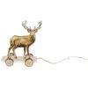 Image de Déco Noël Renne sur socle bois avec roues rondins 11cm FETE-10029