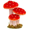 Image de Trois Champignons rouges à pois factices sur socle 17cm C-10111
