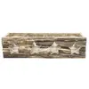 Image de Porte-bougie rectangle en bois naturel avec découpes Etoile 37cm FETE-10151