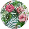 Image de Assiette Déco métal Fleurs Tropicales 33 cm C-10424