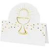Image de Set de 6 Marque-places Calice Communion, Blanc/Or en carton FETE-10439
