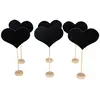 Image de Lot de 6 Marque-Tables Coeurs ardoises en bois sur tige 21cm FETE-10766