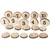 Image de Lot 10 Marque-Tables rondin bois sur tige 13,5cm numérotés de 1 à 10 FETE-10769