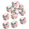 Image de Sachet de 12 Confettis Flamant Rose ronds adhésifs en bois 2,8cm FETE-10823