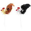 Image de Coq sur tige métal 14cm, assorti (x1) FETE-10903