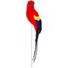 Image de Perroquet rouge en plumes sur tige métal 20cm FETE-10906