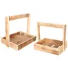 Image de Lot de 2 Supports bois rectangles avec anse en bois 26cm/32cm FETE-10925