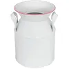 Image de Pot à lait en métal BLANC & ROSE avec poignées 17,5 cm FETE-10967