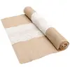 Image de Large Chemin de table Jute avec dentelle centrale 3m x 60cm C-10987