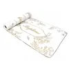 Image de Chemin de table Baptême fleuri, Blanc/Or 5m C-11003
