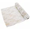 Image de Chemin de table Soft Dream fourrure lignes sequins or 3m, Blanc FETE-11447