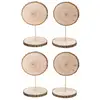 Image de Lot de 4 Marque-Tables rondin en bois sur tige 10x20cm C-11587