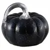 Image de Citrouille résine Noire bleutée paillettes 13,3x12,8x11 cm FETE-11822