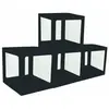 Image de Lot de 4 Cubes en carton avec film plastique rigide 30x30x30cm, Noir FETE-11594-10