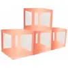 Image de Lot de 4 Cubes en carton avec film plastique rigide 30x30x30cm, Rose Gold FETE-11594-79