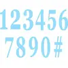 Image de Set de 12 Chiffres carton avec adhésifs 14cm, Bleu FETE-11713-13