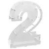Image de Structure 63,5cm en carton/film pour ballons, Chiffre 2 Blanc C-11997