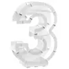 Image de Structure 63,5cm en carton/film pour ballons, Chiffre 3 Blanc C-11998