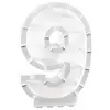 Image de Structure 63,5cm en carton/film pour ballons, Chiffre 9 Blanc C-12004