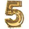 Image de Structure 63,5cm en carton/film pour ballons, Chiffre 5 Or C-12000-81