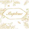 Image de Paquet de 20 Serviettes BAPTÊME 33x33cm, Or métallisé FETE-12016