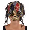 Image de Masque Tête de mort Crazy Harlequin pailleté luxe FETE-12167