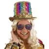 Image de Chapeau Haut de Forme Crazy Cabaret, strass Multicolores C-12178