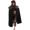 Image de Cape Viking noire super luxe avec fourrure FETE-H4221