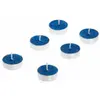 Image de Set de 6 Bougies chauffe-plat paillettes, Bleu Roy FETE-12279