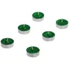 Image de Set de 6 Bougies chauffe-plat paillettes, vert Jungle FETE-12280