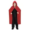 Image de Cape capuche Vampire velours 120cm enfant, Rouge FETE-H4243