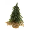 Image de Petit Sapin réaliste 20cm avec sac jute, effet givré C-12380