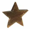 Image de Centre de table Etoile vintage en bois foncé pailleté or 16cm FETE-12406