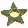 Image de Bougeoir Etoile en bois brillant 12cm, Vert FETE-12412-20