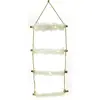 Image de Echelle en bois et cordage jute avec fourrure et leds 35cm x 100cm FETE-12466