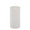 Image de Bougie cire flamme led réaliste Rustique Timer 15cm blanche C-12501