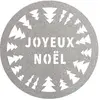 Image de Lot 6 Sets de table Paillettes Premium 34cm Joyeux Noël SAPINS, Argent C-12528-80