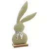 Image de Centre de table Lapin grandes oreilles en velours Vert Sauge 27cm C-12586-120