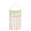 Image de Grande Déco murale Macramé arrondie pochette blanc cassé 30x74cm C 12600