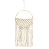 Image de Déco murale Macramé arrondie pochette blanc cassé 19x52cm FETE-12601