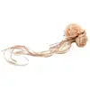 Image de Bouquet de 3 Roses avec rubans, rose d'Ambre FETE-12610-04