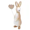 Image de Déco Petit Lapin de Pâques debout en résine avec coeur, 12 cm FETE-12690