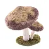 Image de Deux Champignons fairy velours pailletés or sur socle, Taupe 17cm C-12837