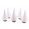 Image de Lot de 6 mini-Sapins pailletés 7cm sur rondin, Blanc FETE-12470-00