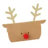 Image de Sachet de 6 Marque-places Tête de Renne nez rouge, carton Kraft FETE-12905
