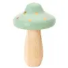 Image de Grand Champignon en bois bicolore naturel et VERT, pois or 15,5 cm FETE-12945-20