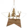 Image de ETOILE en métal et bois Cerf Majestic 41,5cm à suspendre FETE-13009
